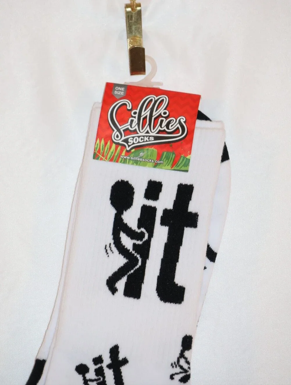 Sillies F*ck it White & Black Novelty Crew Socks.